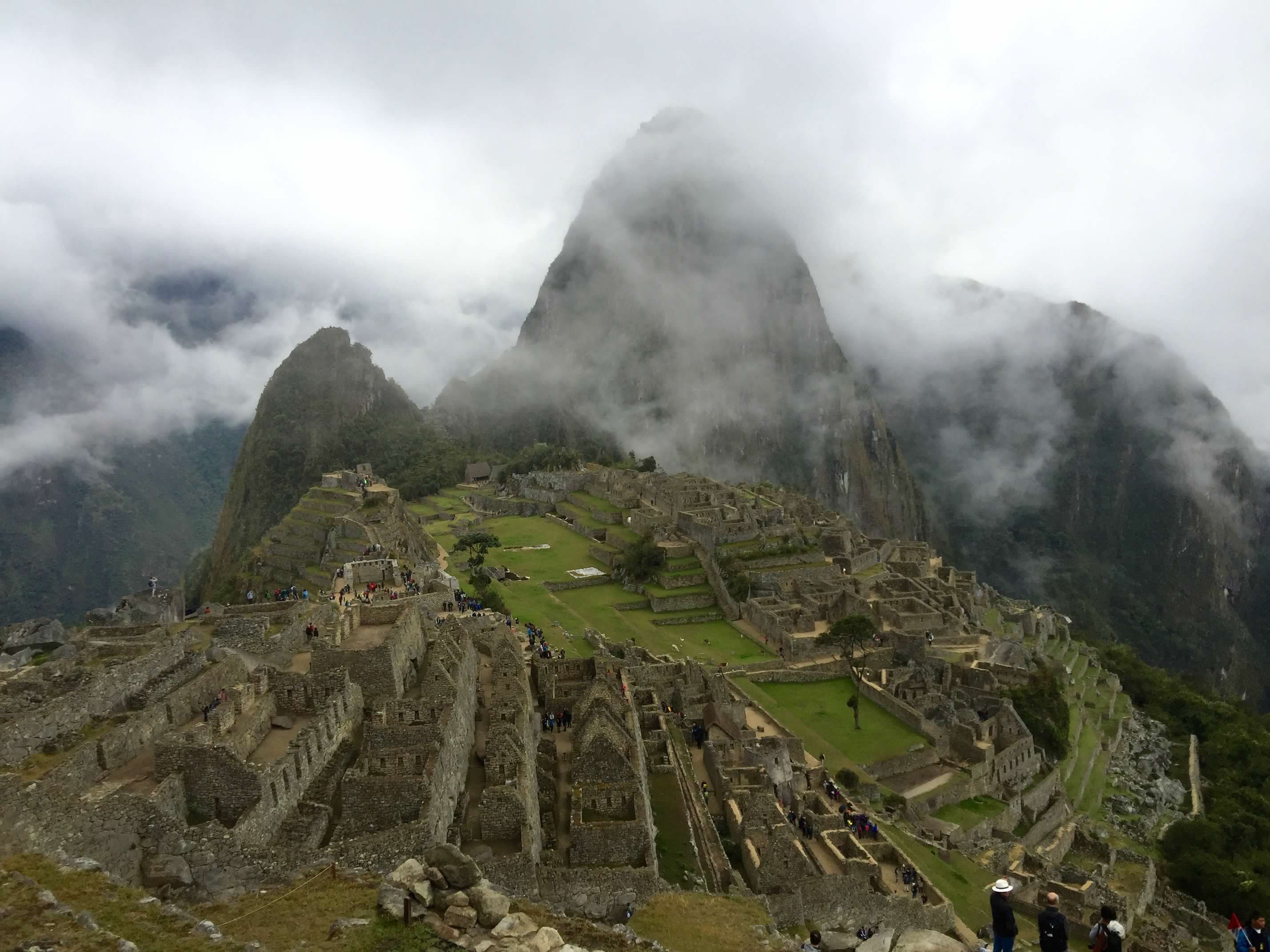 View of Machu Picchu from hike on the Inka trail